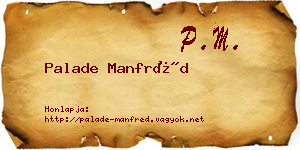 Palade Manfréd névjegykártya